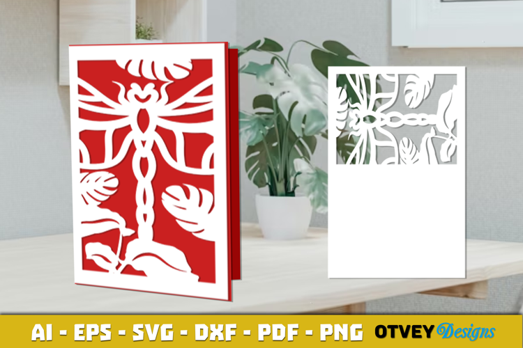 Dragonfly Card Cover Paper Cut