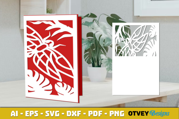 Dragonfly Card Cover Paper Cut example image 1