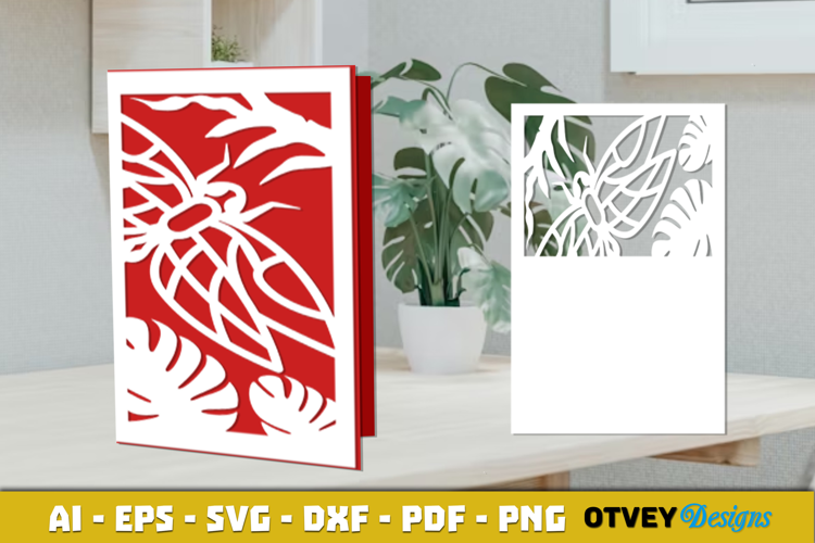 Dragonfly Card Cover Paper Cut