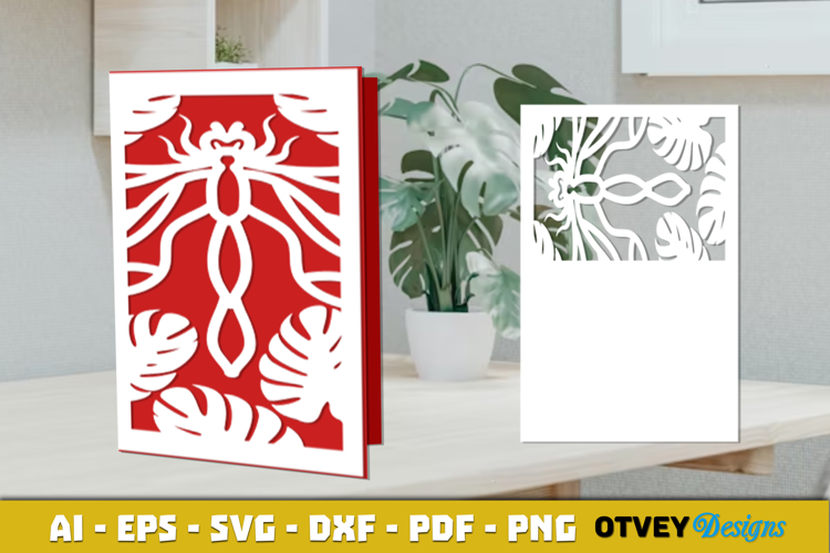 Dragonfly Card Cover Paper Cut