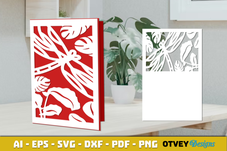 Dragonfly Card Cover Paper Cut