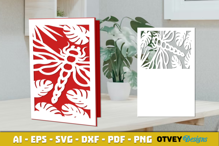 Dragonfly Card Cover Paper Cut