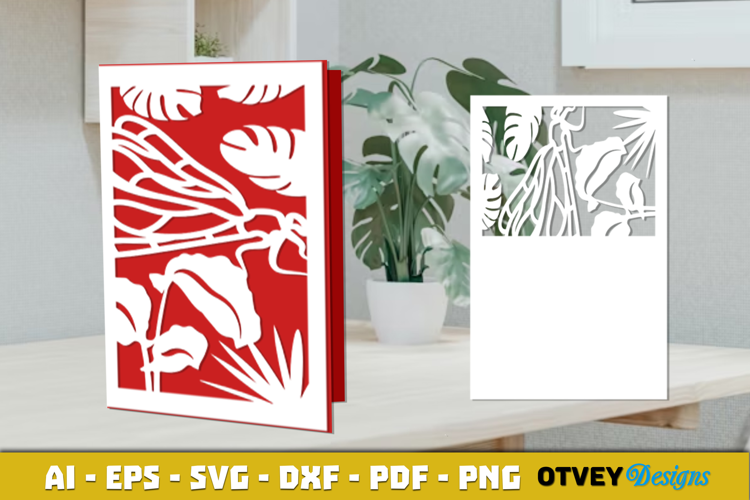 Dragonfly Card Cover Paper Cut