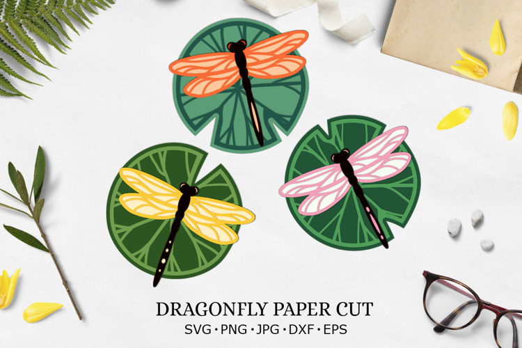 SVG Dragonfly layered paper cut decor/ multilayered SVG cut