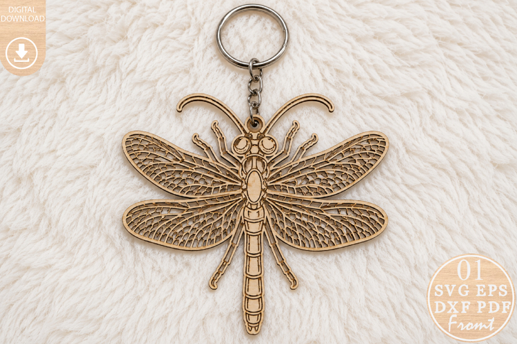 Dragonfly Keyring Laser Cut SVG