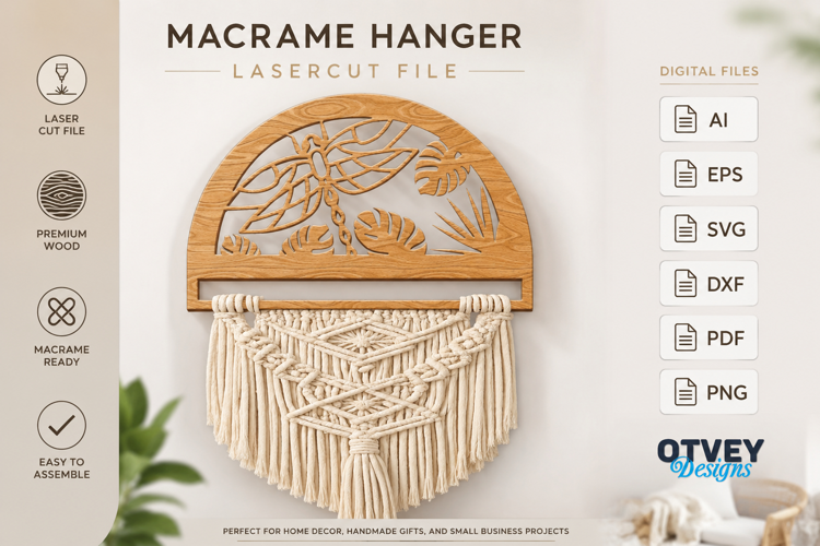 Dragonfly Macrame Hanger Lasercut