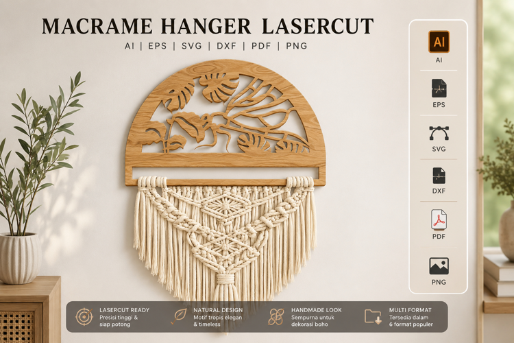 Dragonfly Macrame Hanger Lasercut
