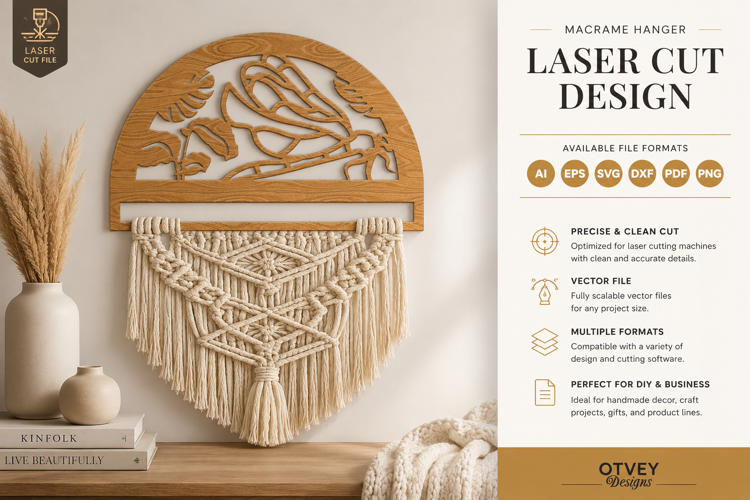 Dragonfly Macrame Hanger Lasercut