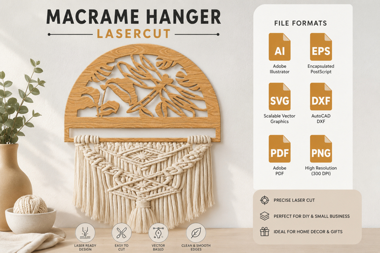Dragonfly Macrame Hanger Lasercut