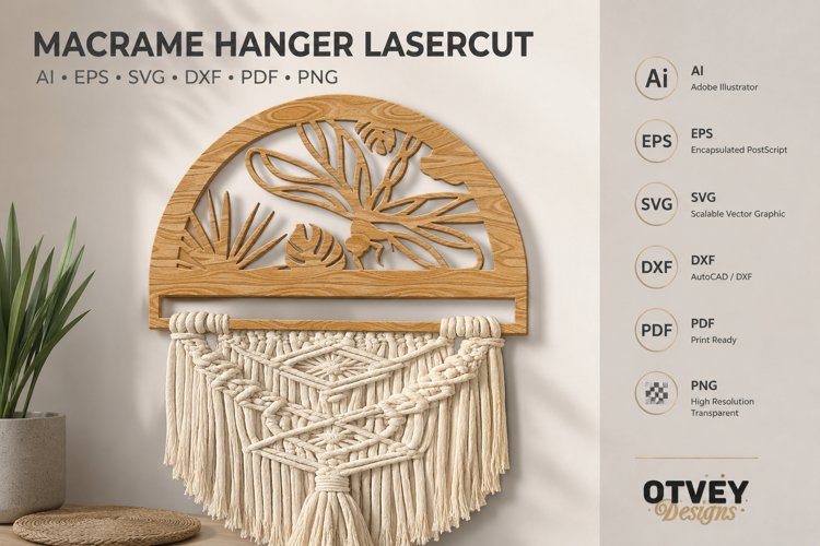 Dragonfly Macrame Hanger Lasercut