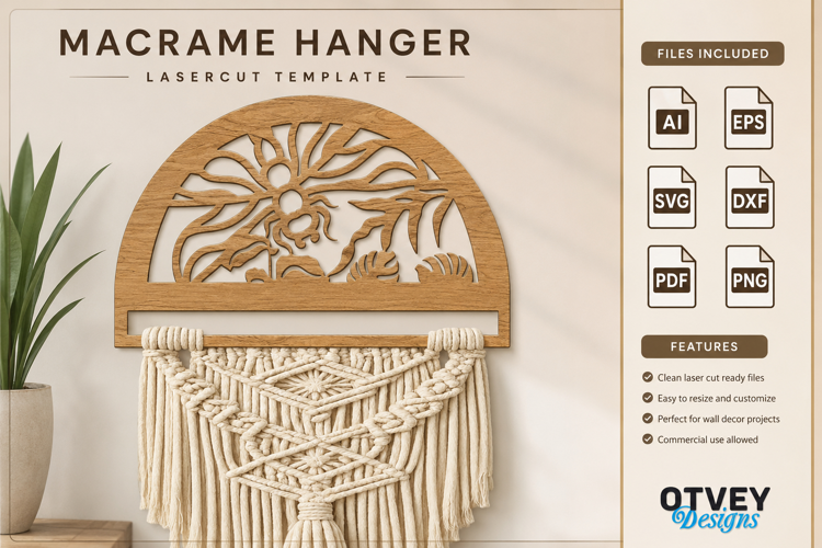 Dragonfly Macrame Hanger Lasercut