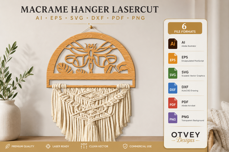 Dragonfly Macrame Hanger Lasercut