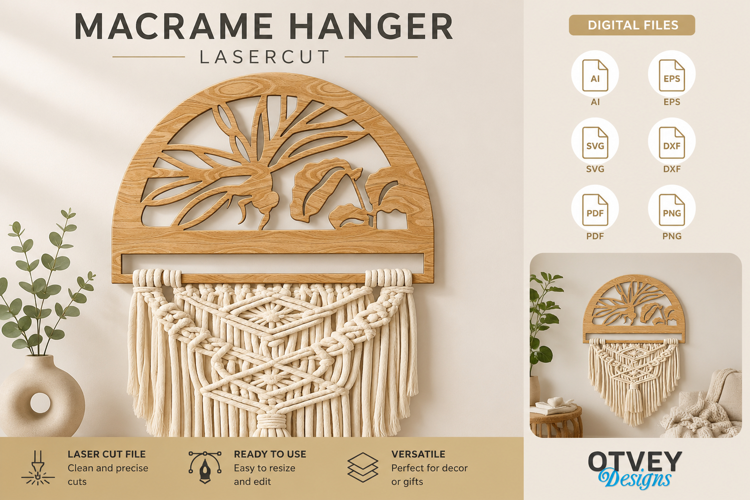 Dragonfly Macrame Hanger Lasercut