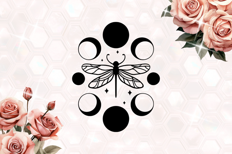Dragonfly Moon Phases SVG
