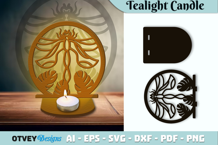 Dragonfly Tealight Candle Holder Lasercut