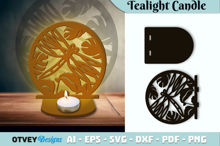 Dragonfly Tealight Candle Holder Lasercut