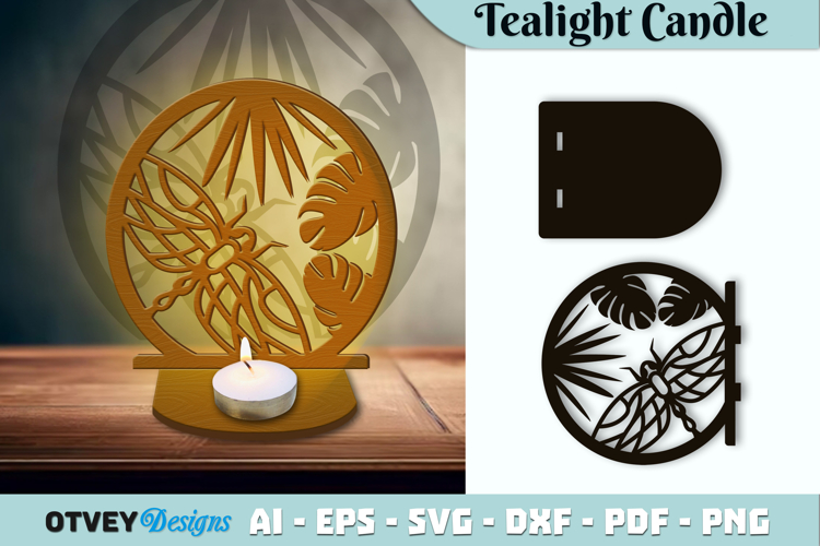 Dragonfly Tealight Candle Holder Lasercut