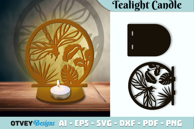 Dragonfly Tealight Candle Holder Lasercut