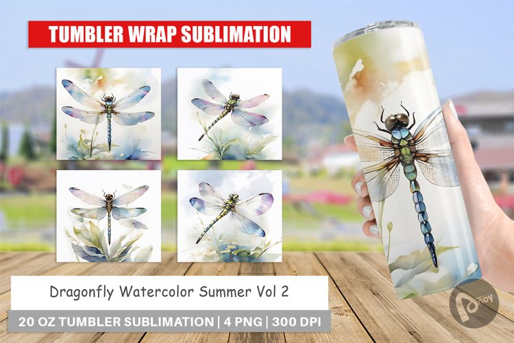 Tumbler Wrap Dragonfly Summer