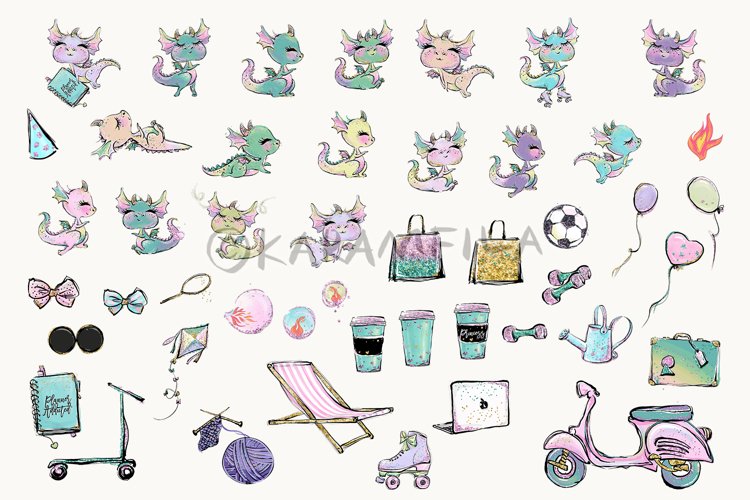 Kawaii Christmas Clipart Premium Vector Clipart Kawaii Blue Birthday Dragons Cute Birthday Dragons Clipart Set High Quality Vectors