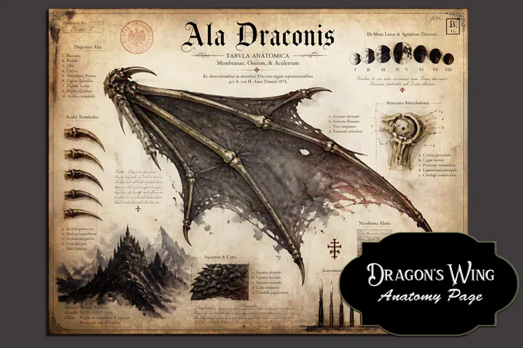 Dragon's Wing - Apothecary Page, Gothic Art