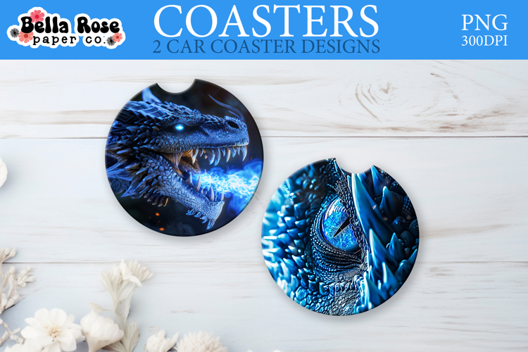Blue Dragons | Car Coaster Keychain Sublimation