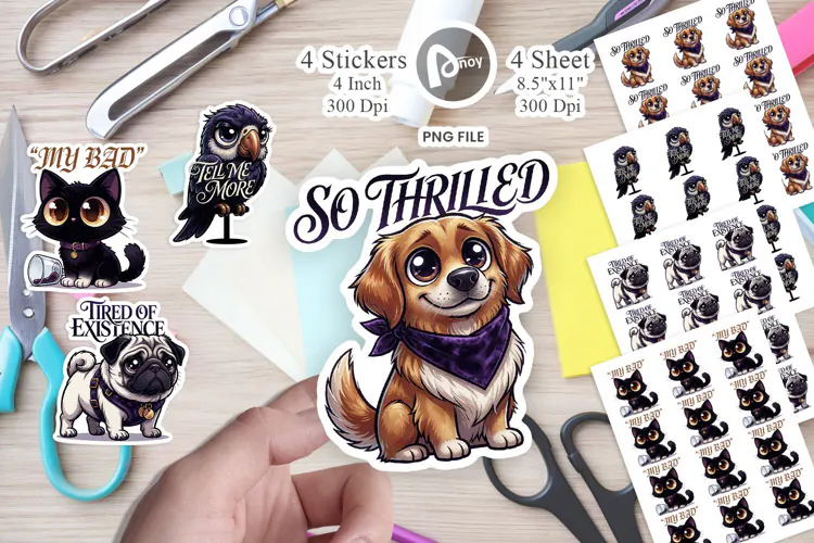 Dramatic Sarcastic Pets Sticker