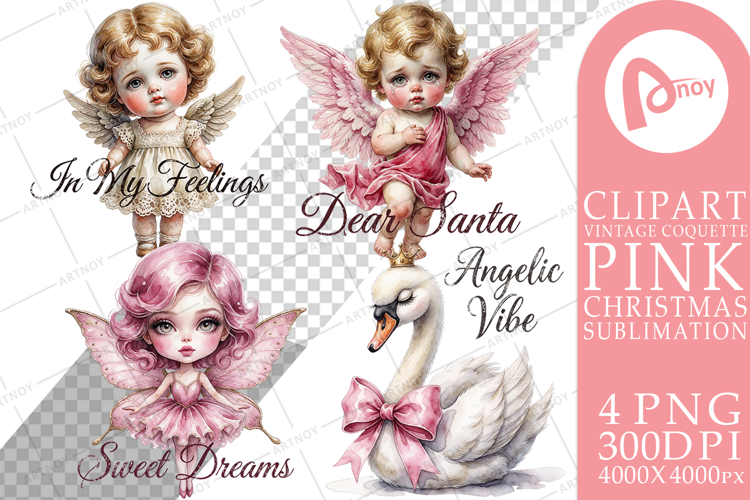 Nostalgic Pink Angel Sublimation
