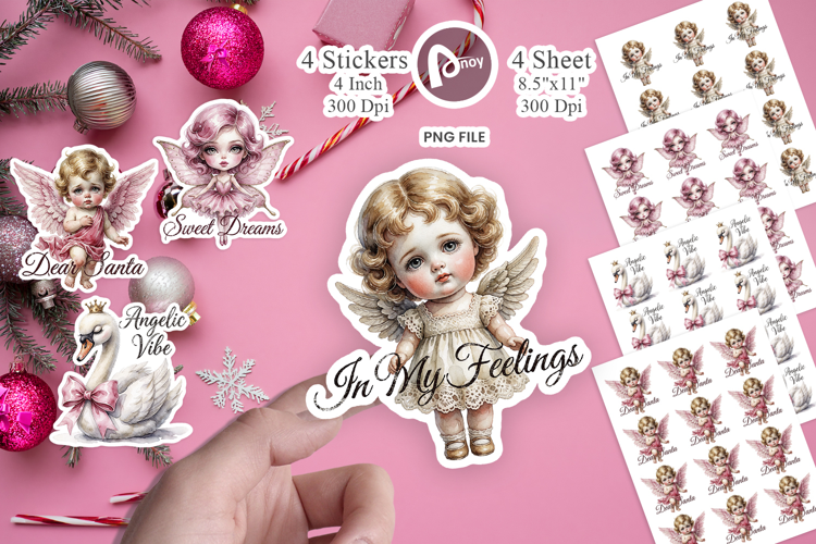 Nostalgic Pink Angel Moods Sticker