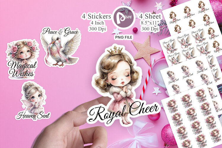 Nostalgic Pink Angel Moods Sticker example image 1