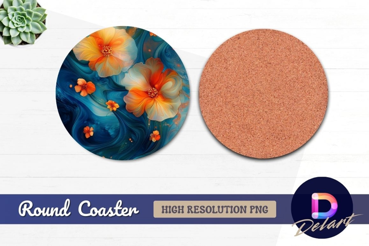 Floral dream round coaster digital Round Coaster PNG