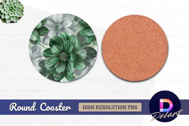 Round coaster png with green and Round Coaster PNG