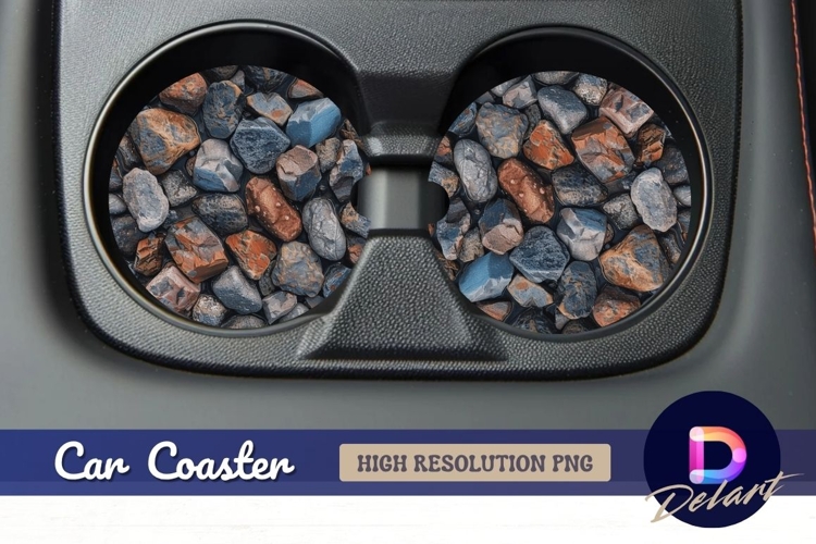 Rocks and water Round Car Coaster PNG