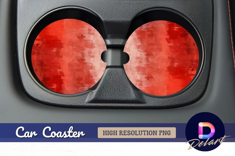 Red abstract texture Round Car Coaster PNG