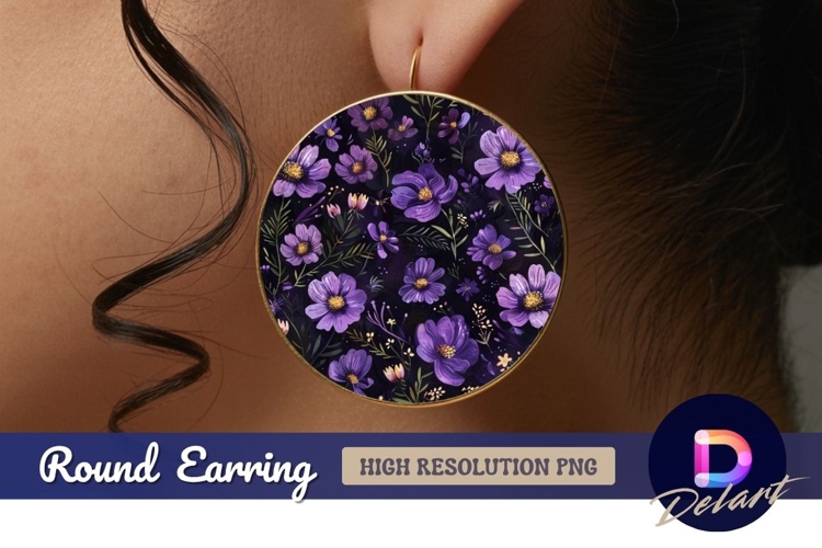 Purple Flowers Clipart Image 24