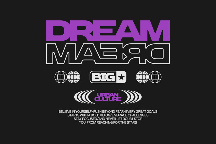 Dream Urban Typography Streetwear T-shirt Design example image 1