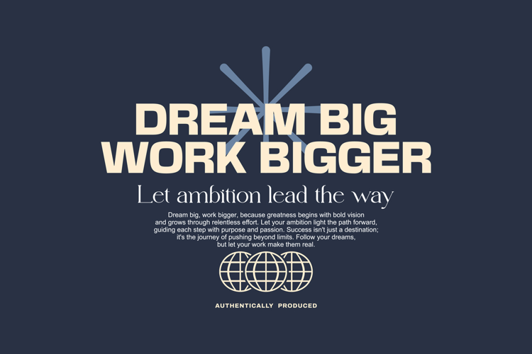 Dream Big Work Bigger Urban Typography T-shirt Design
