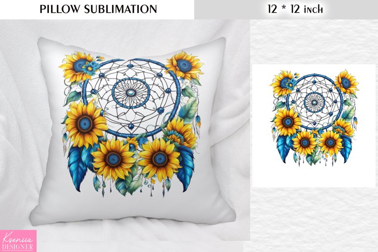 Watercolor Dream Catcher|Vintage Floral Pillow Sublimation