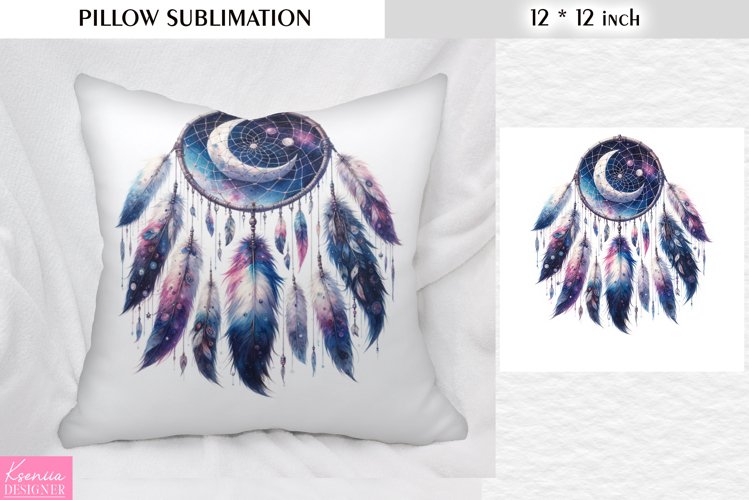 Watercolor Dream Catcher|Vintage Floral Pillow Sublimation