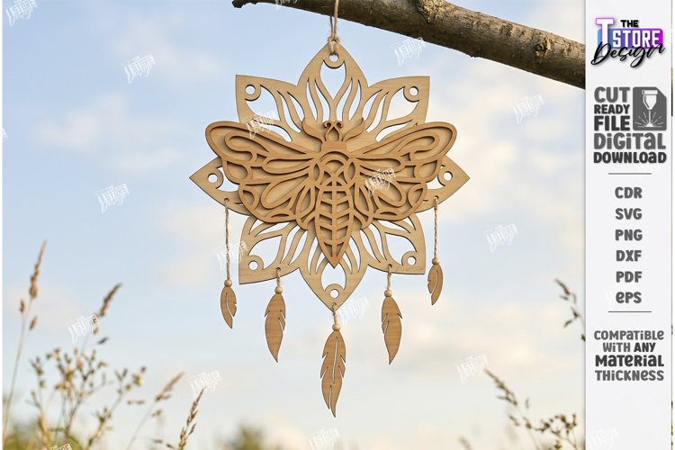 Dream Catcher Laser Cut | Boho Wall Hanging | Garden Decor example image 1