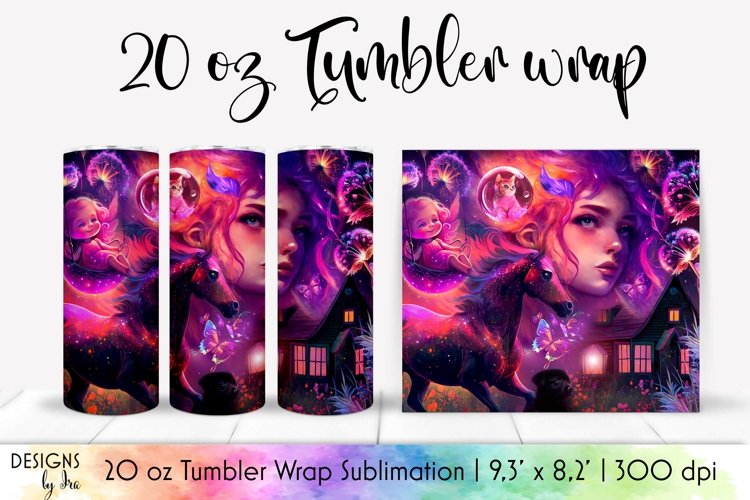 Fantasy 3d Tumbler Wrap Sublimation | 20 oz Tumbler Wrap