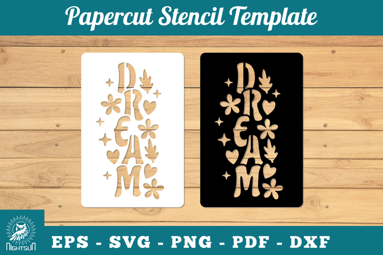Dream Papercut Stencil SVG