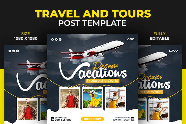 Dream Vacation Tour and Travel Adventure Social Media Post example image 1