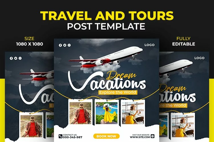 Dream Vacation Tour and Travel Adventure Social Media Post