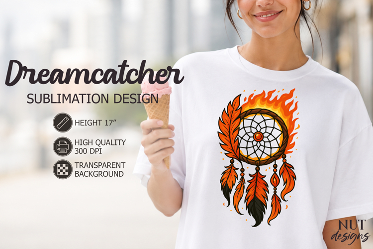 Boho feathers Dreamcatcher sublimation Flaming Dreamcatcher