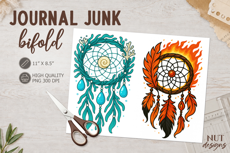 Boho Dreamcatcher Junk Journal Bifold ocean dreamcatcher