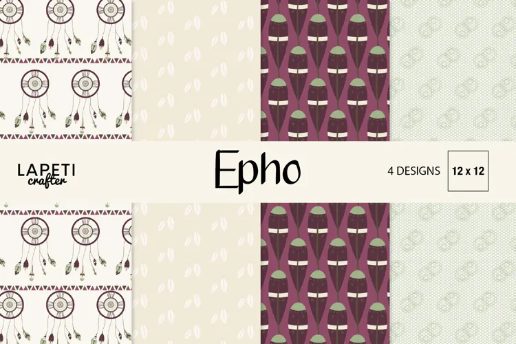 Dreamcatcher Digital Paper, Boho Feather Patterns