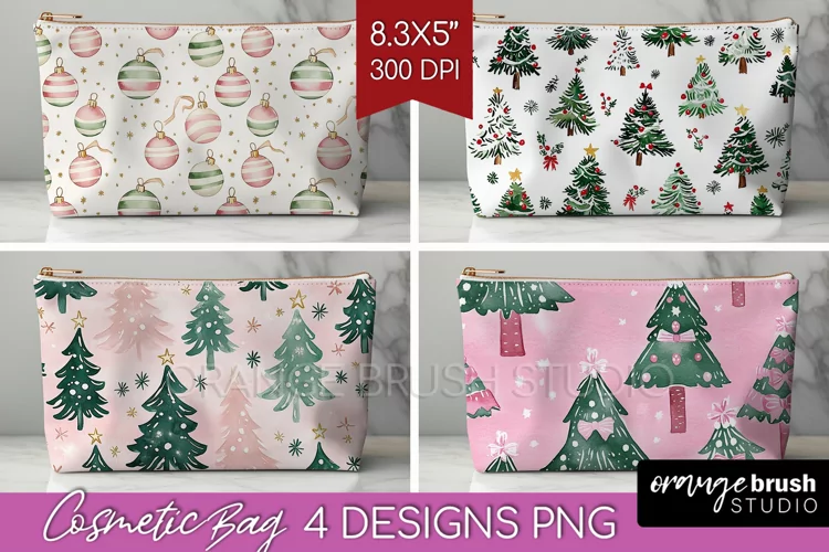 Dreamy Christmas Cosmetic Bag - Christmas Makeup Bag PNG