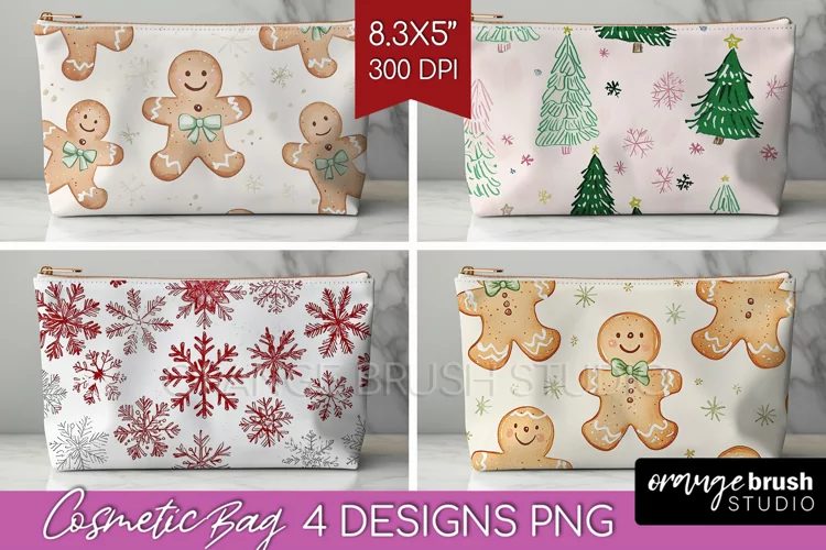 Dreamy Christmas Cosmetic Bag - Christmas Makeup Bag PNG