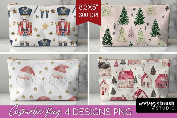 Dreamy Christmas Cosmetic Bag - Christmas Makeup Bag PNG